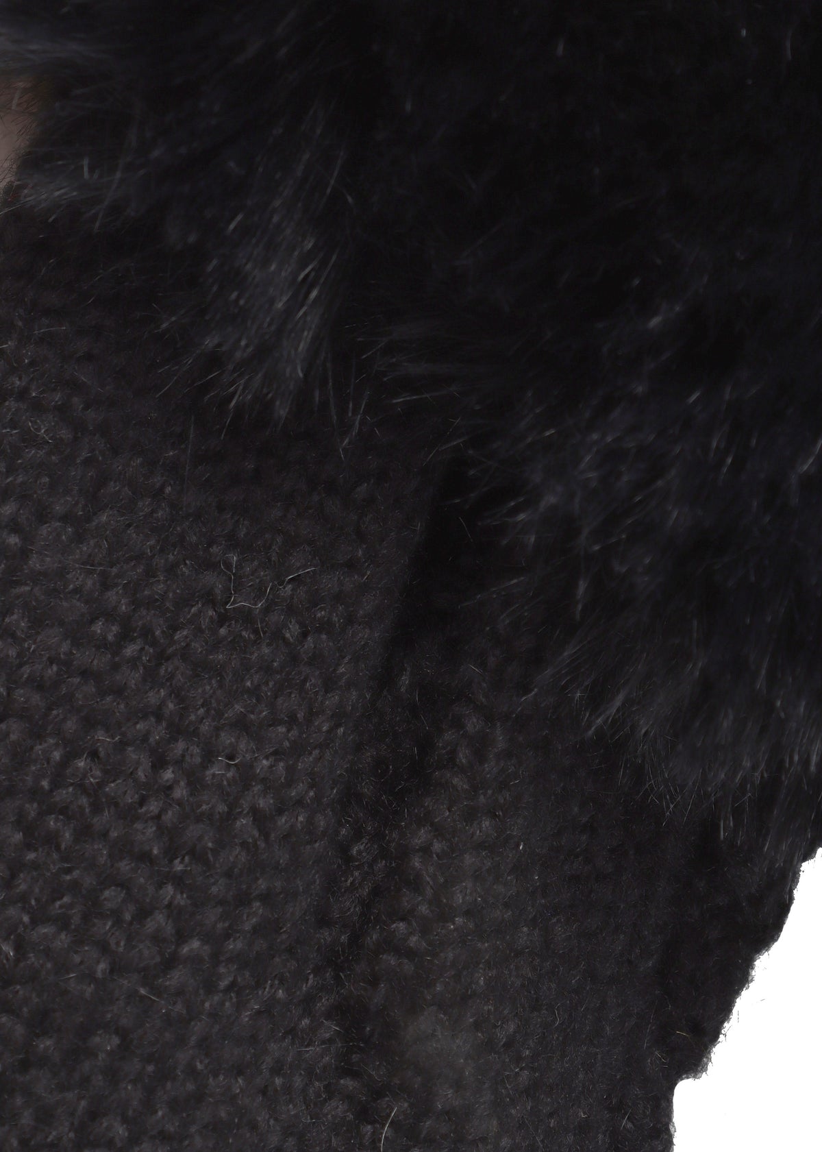 Black Faux Fur Fingerless Gloves