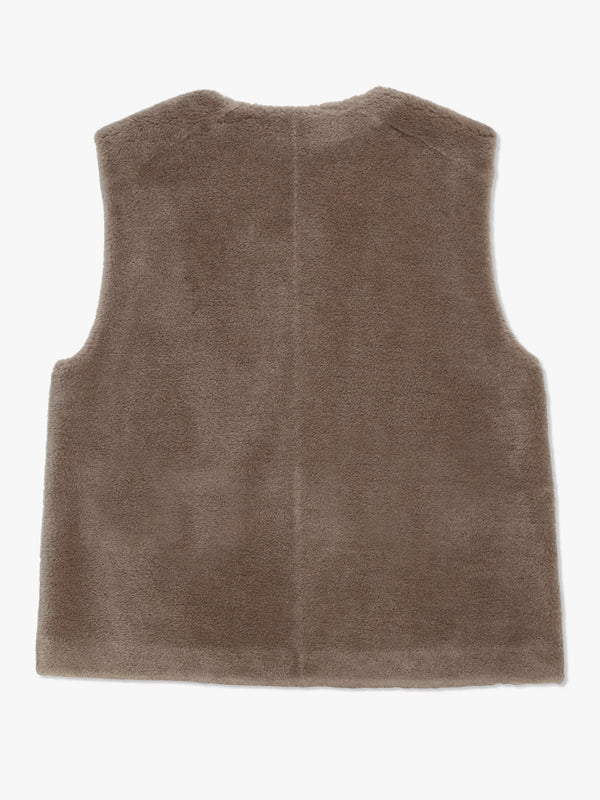Signature Taupe Faux Fur Reversable Gillet