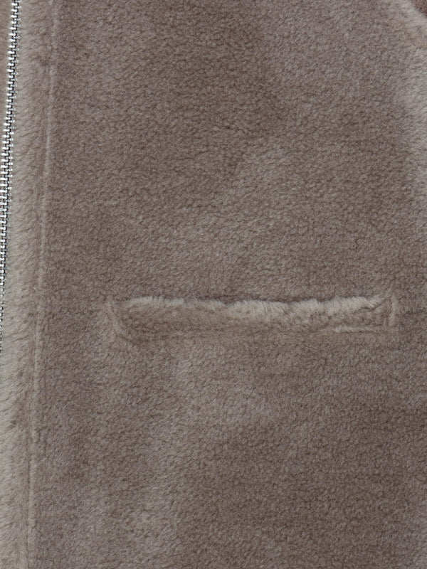 Signature Taupe Faux Fur Reversable Gillet