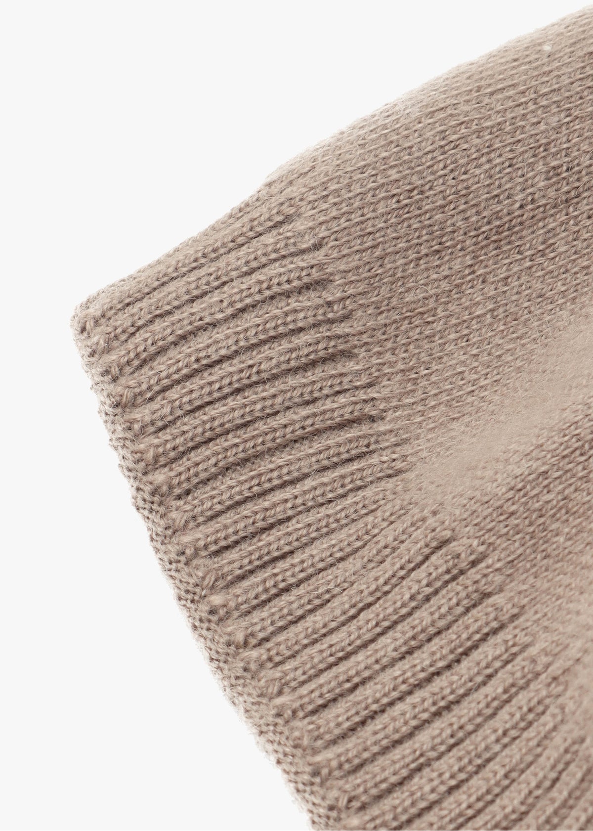 Beige Slouchy Knitted Pom Pom Hat