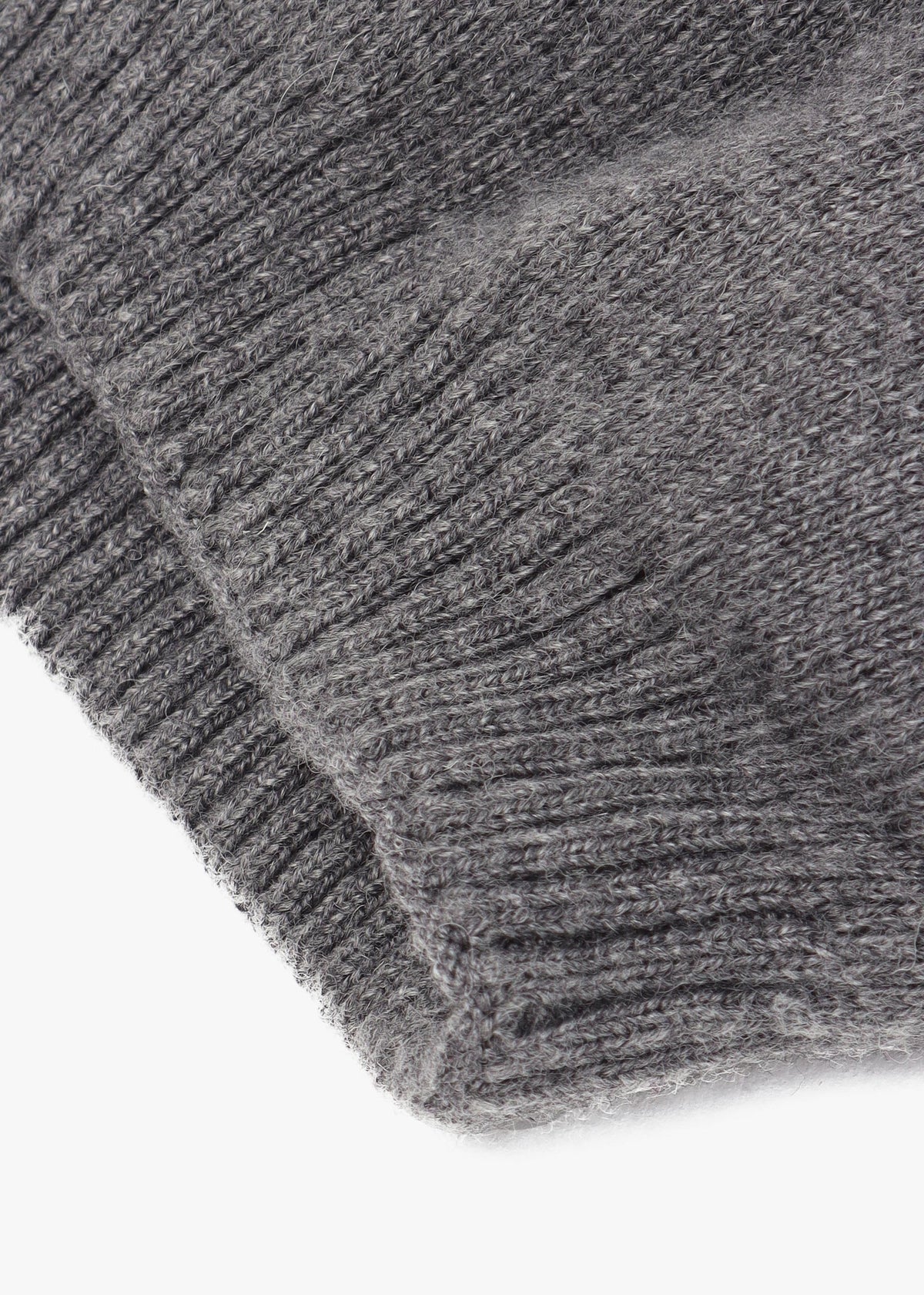 Grey Slouchy Knitted Pom Pom Hat