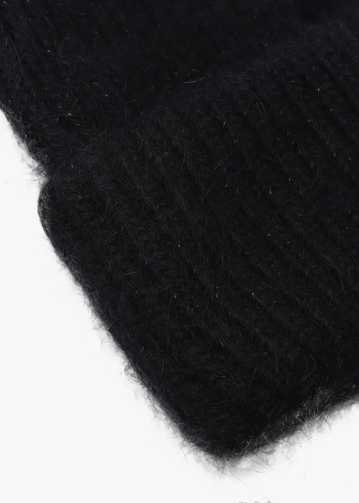 Black Cashmere Blend Beanie Hat