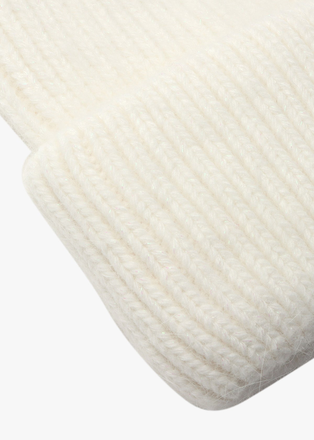 Cream Cashmere Blend Beanie Hat
