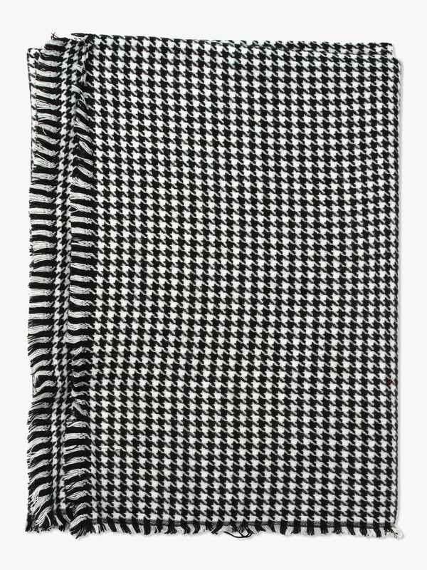 Multicoloured Houndstooth Cashmere Blend Wrap
