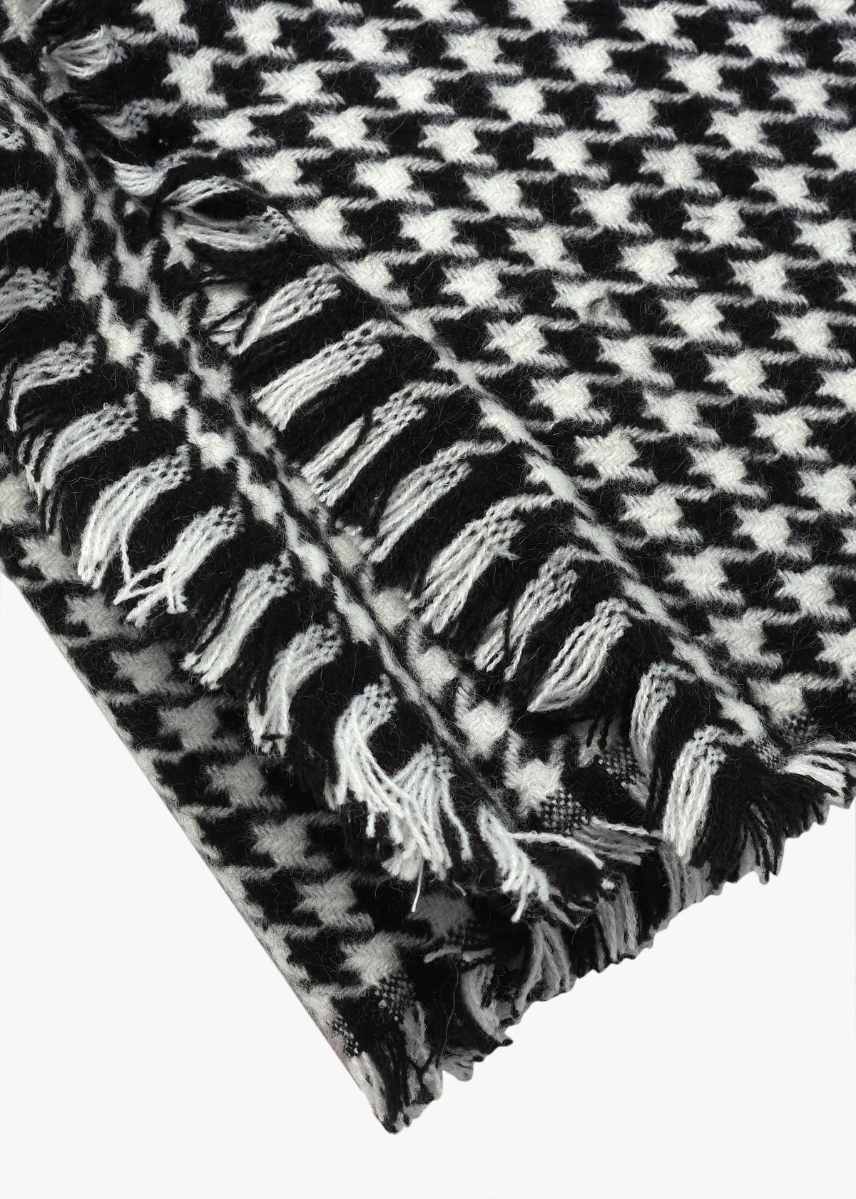 Multicoloured Houndstooth Cashmere Blend Wrap