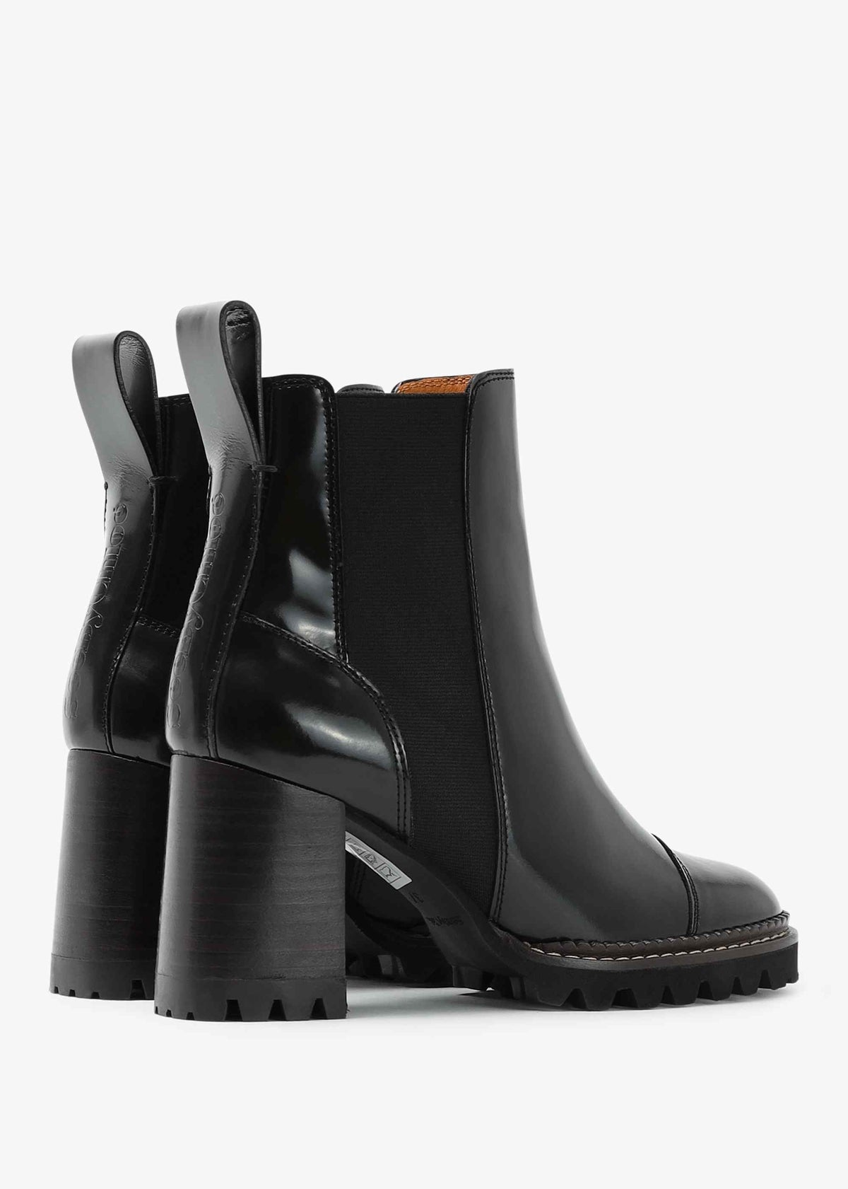 Mallory Black Leather Heeled Chelsea Boots