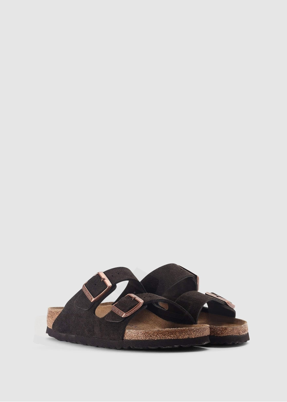 Arizona Dark Brown Suede Two Bar Mules