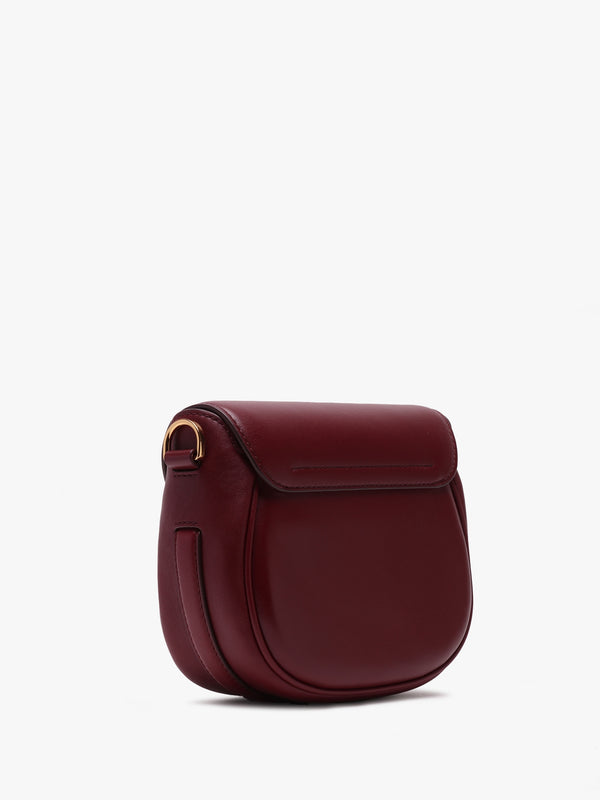 The J Marc Small Cherry Leather Saddle Bag