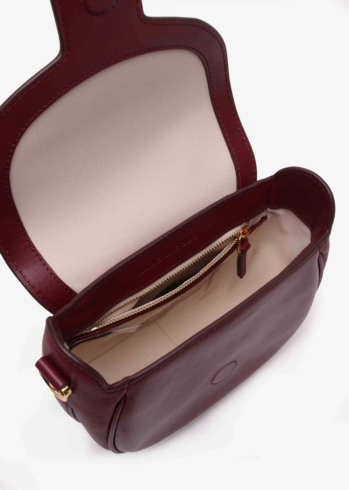 The J Marc Small Cherry Leather Saddle Bag