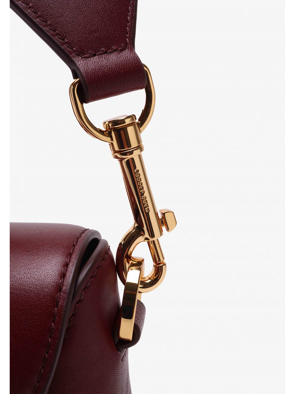 The J Marc Small Cherry Leather Saddle Bag