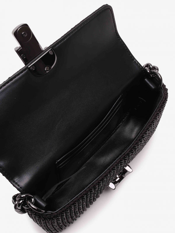 The Rhinestone J Marc Mini Black Shoulder Bag