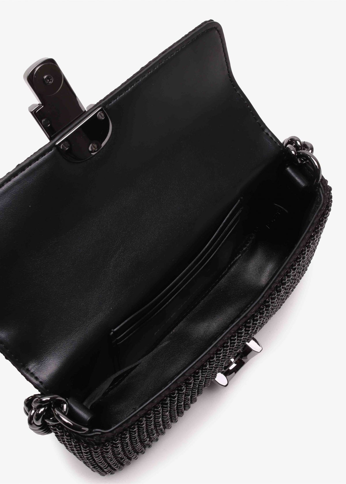 The Rhinestone J Marc Mini Black Shoulder Bag