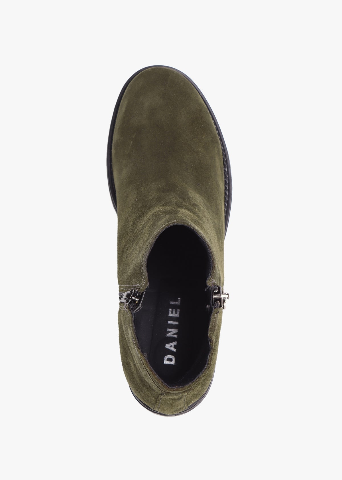 Locky Khaki Suede Block Heel Ankle Boots