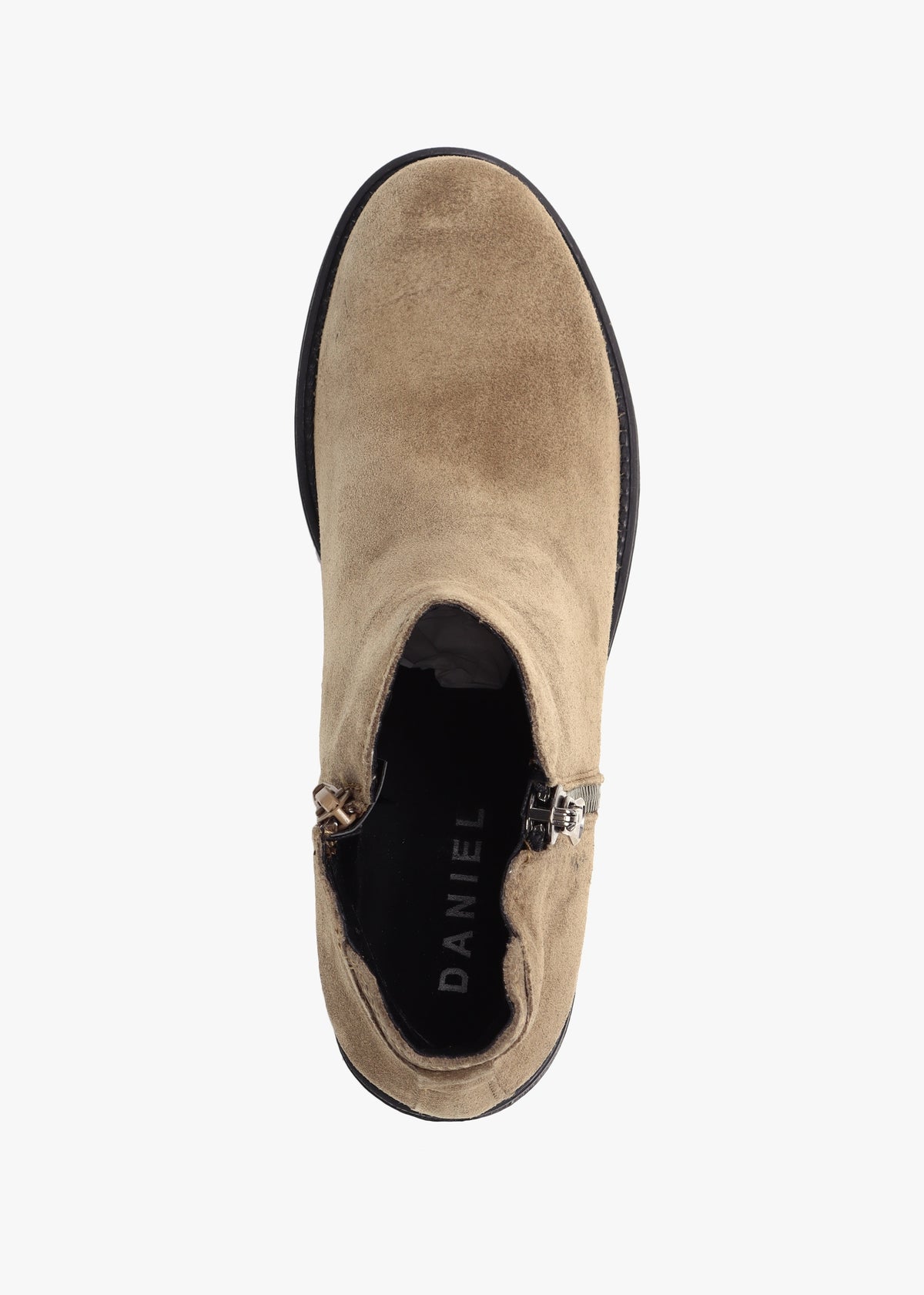 Locky Taupe Suede Block Heel Ankle Boots