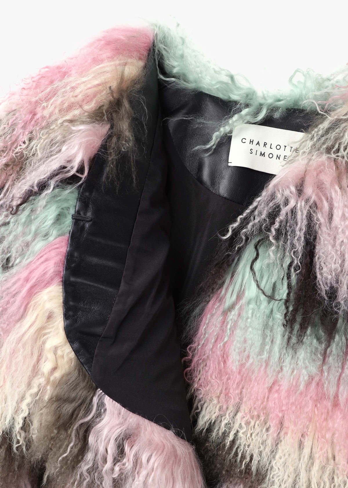 Candy Multicoloured Mongolian Lambswool Cropped Jacket