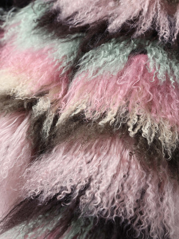 Candy Multicoloured Mongolian Lambswool Cropped Jacket