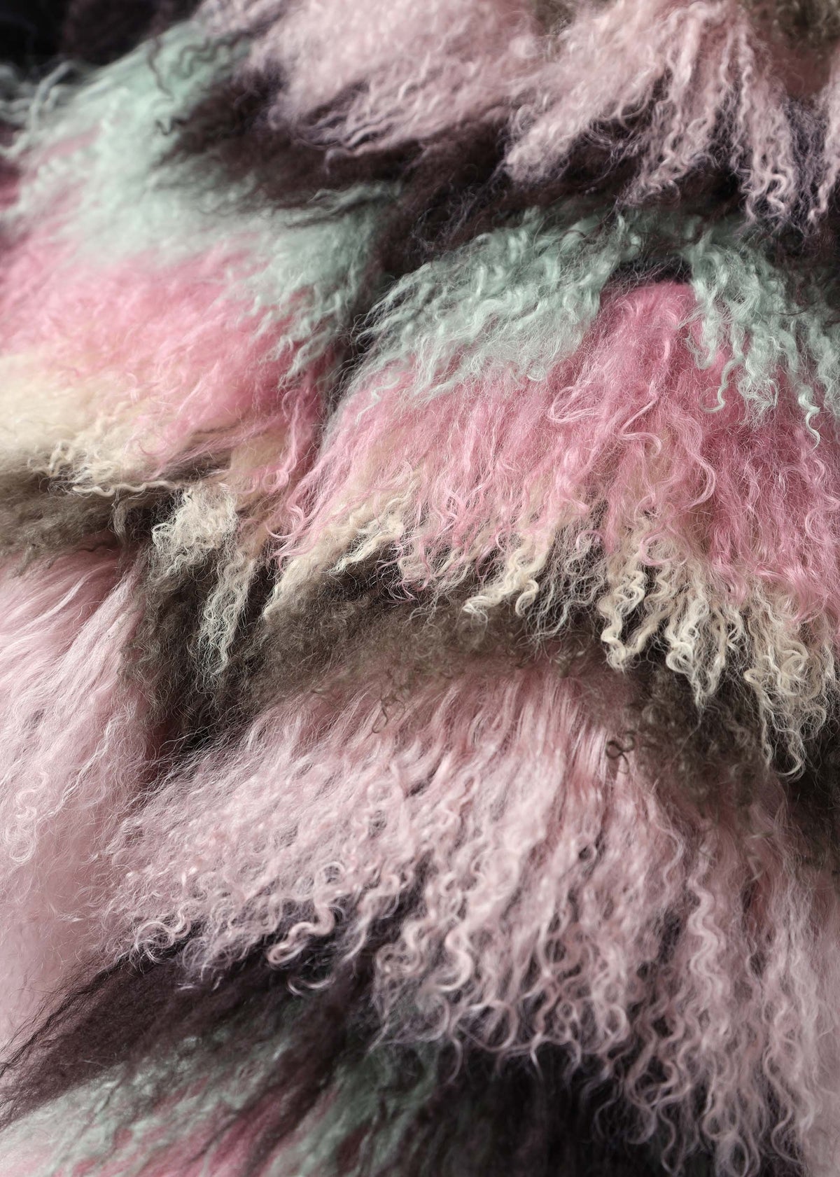 Candy Multicoloured Mongolian Lambswool Cropped Jacket