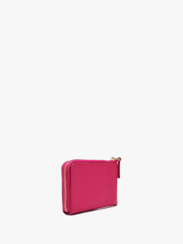 The J Marc Top Zip Lipstick Pink Leather Multi Wallet
