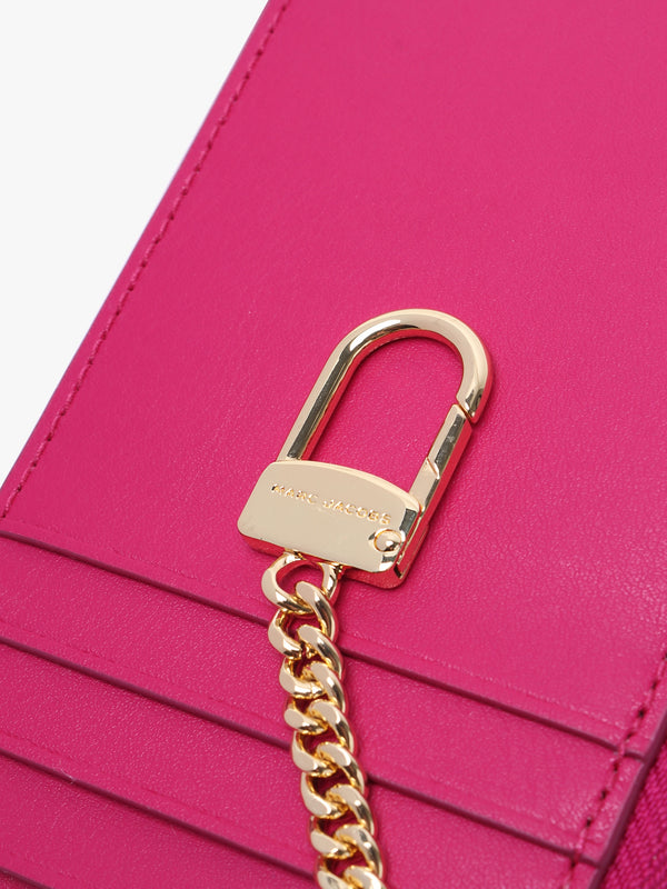 The J Marc Top Zip Lipstick Pink Leather Multi Wallet