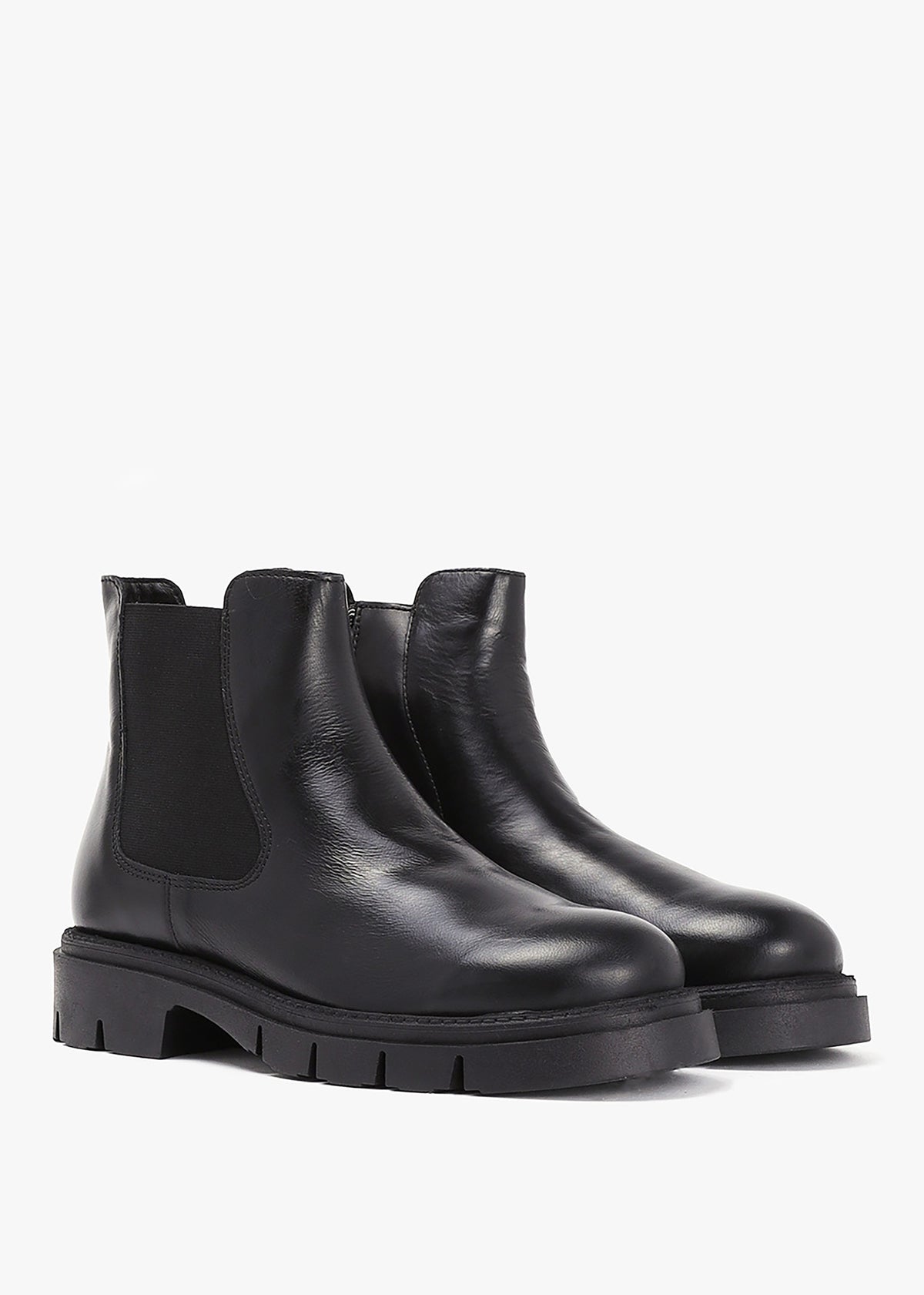Leah Black Leather Chelsea Boots