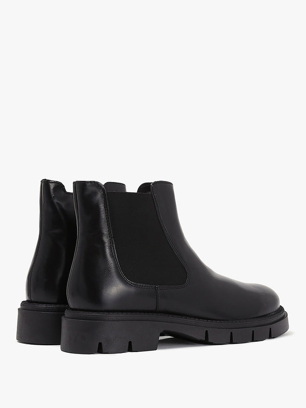 Leah Black Leather Chelsea Boots