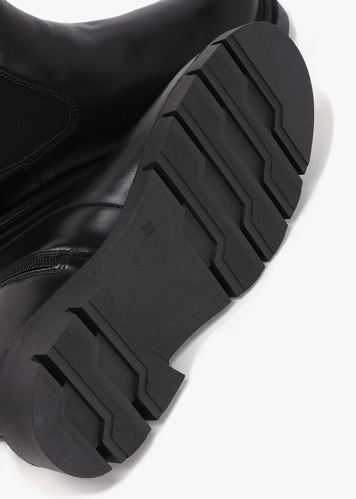 Leah Black Leather Chelsea Boots