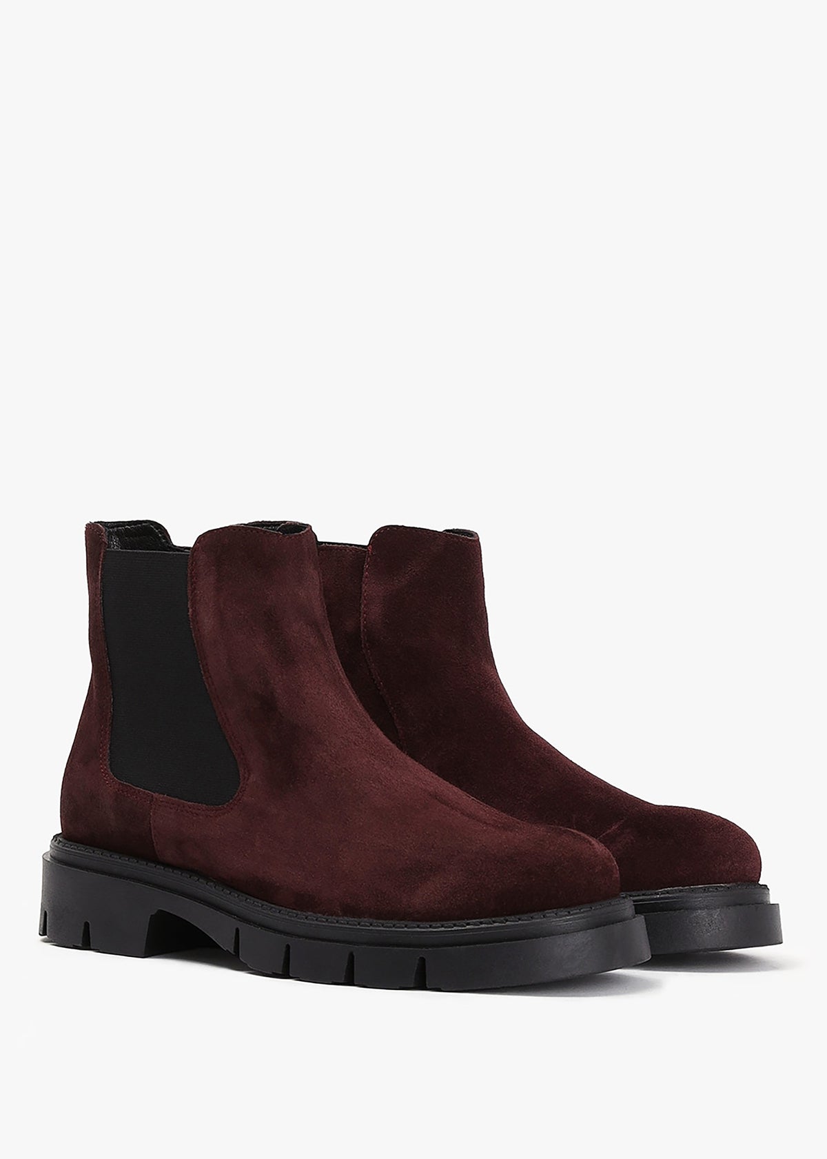Leah Burgundy Suede Chelsea Boots