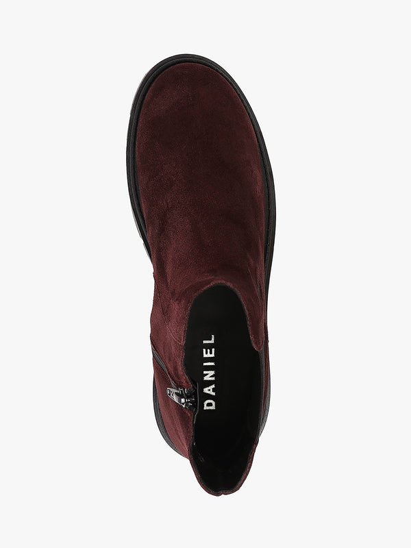 Leah Burgundy Suede Chelsea Boots