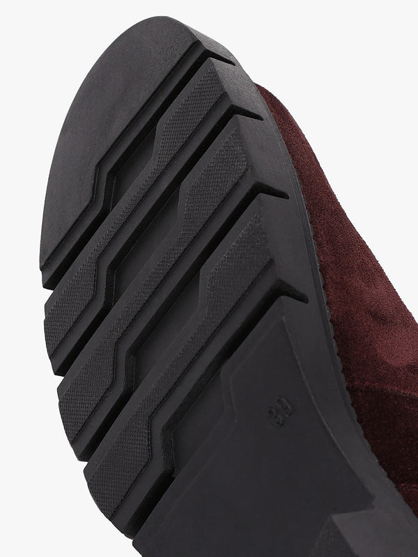 Leah Burgundy Suede Chelsea Boots
