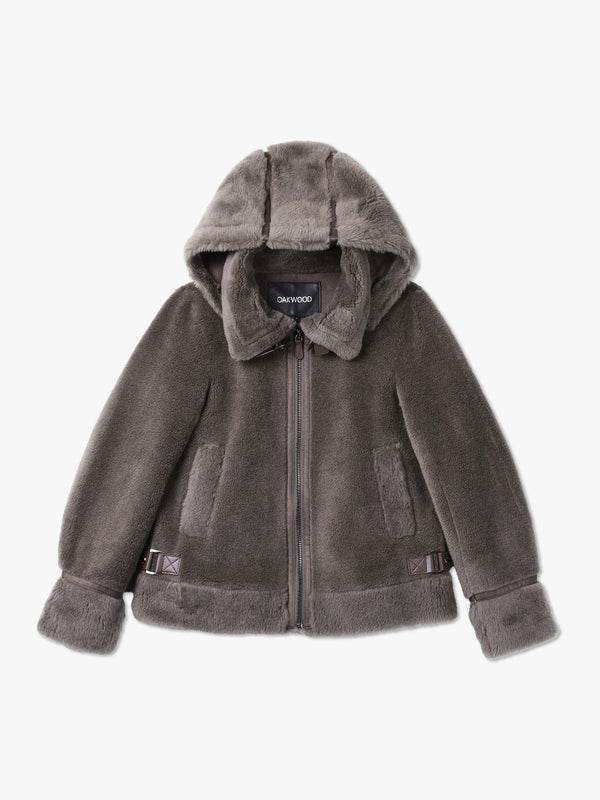 Tresor Grey Wool Aviator Jacket