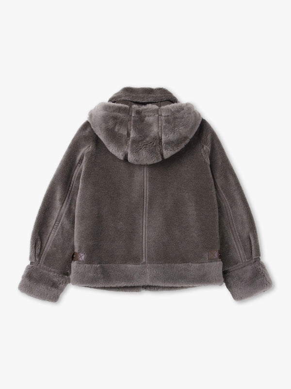 Tresor Grey Wool Aviator Jacket