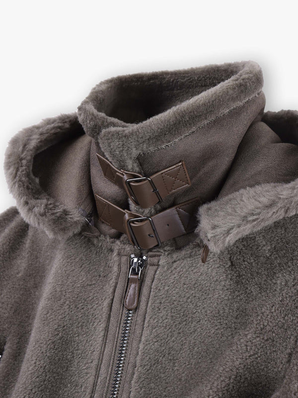 Tresor Grey Wool Aviator Jacket