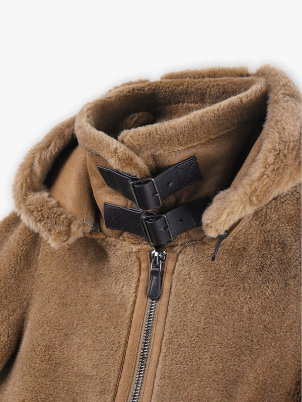 Tresor Tan Wool Aviator Jacket