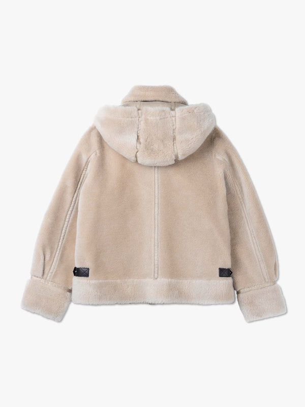Tresor Beige Wool Aviator Jacket