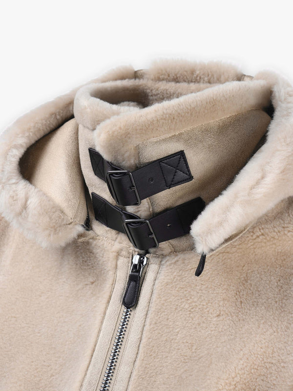 Tresor Beige Wool Aviator Jacket