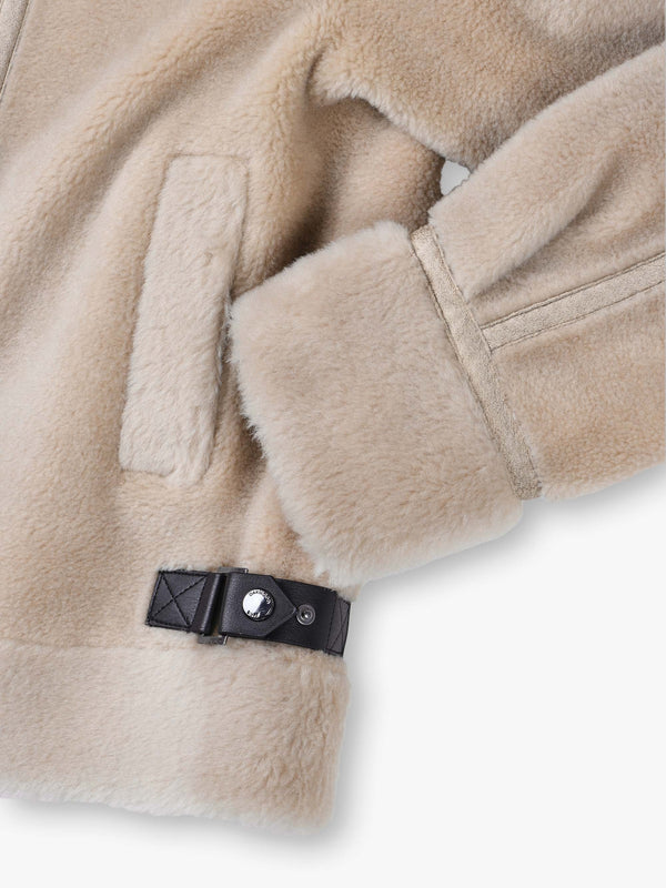 Tresor Beige Wool Aviator Jacket
