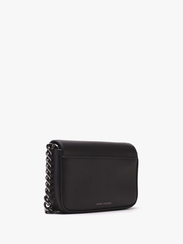 The J Marc Black Gunmetal Leather Shoulder Bag