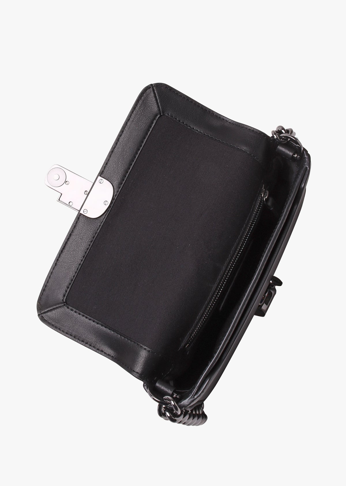 The J Marc Black Gunmetal Leather Shoulder Bag