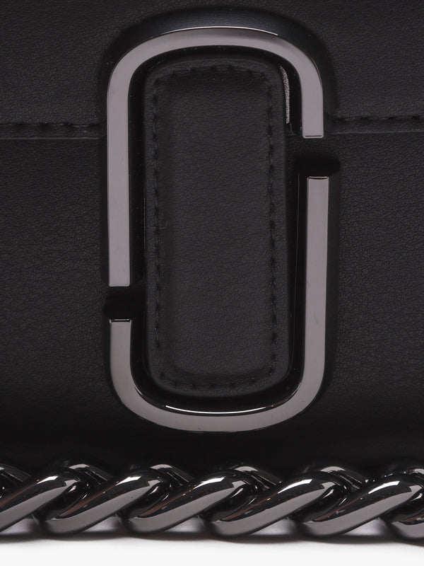 The J Marc Black Gunmetal Leather Shoulder Bag