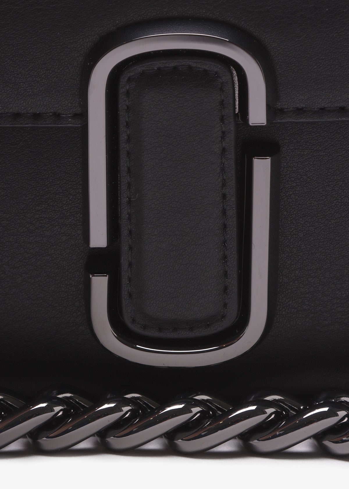 The J Marc Black Gunmetal Leather Shoulder Bag