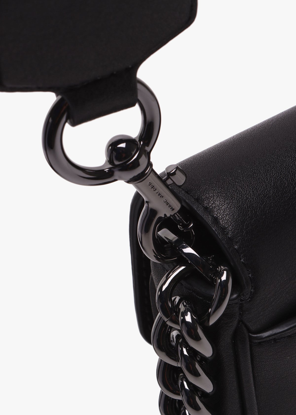 The J Marc Black Gunmetal Leather Shoulder Bag