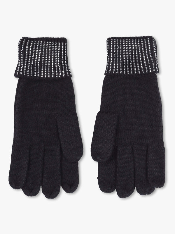 Black Jewel Knitted Gloves