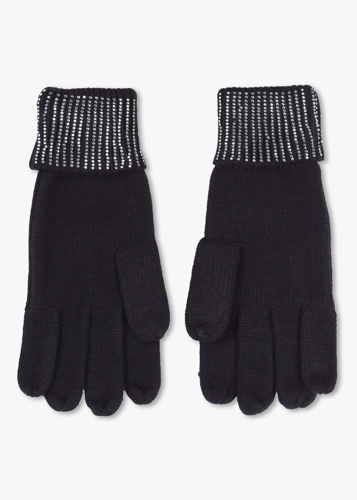 Black Jewel Knitted Gloves