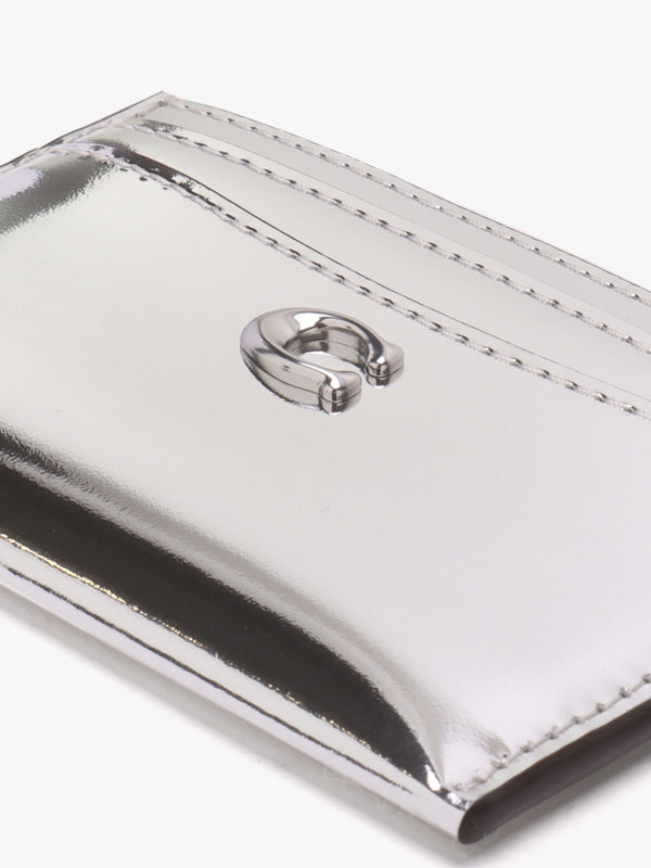 Essential Silver Metallic Leather Card Case