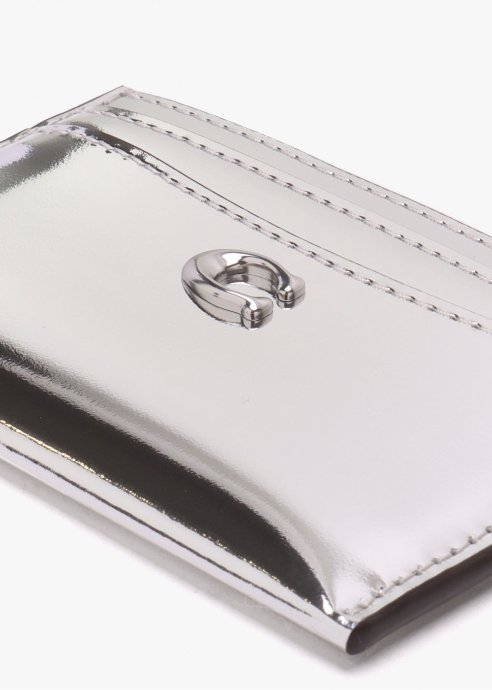 Essential Silver Metallic Leather Card Case