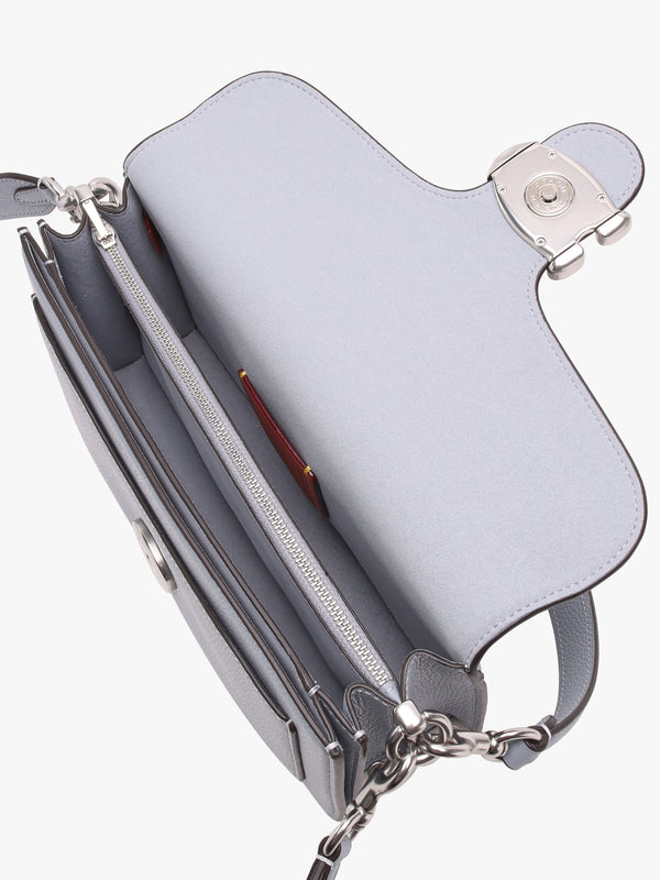 Tabby 26 Grey Blue Leather Shoulder Bag