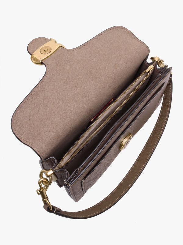 Tabby 26 Dark Stone Leather Shoulder Bag
