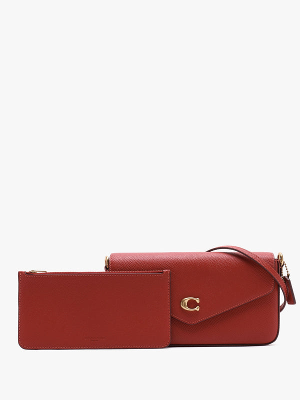 Wyn Enamel Red Crossgrain Leather Cross-Body Bag