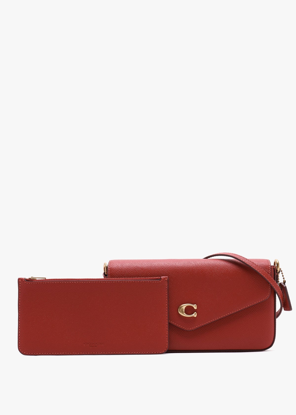 Wyn Enamel Red Crossgrain Leather Cross-Body Bag