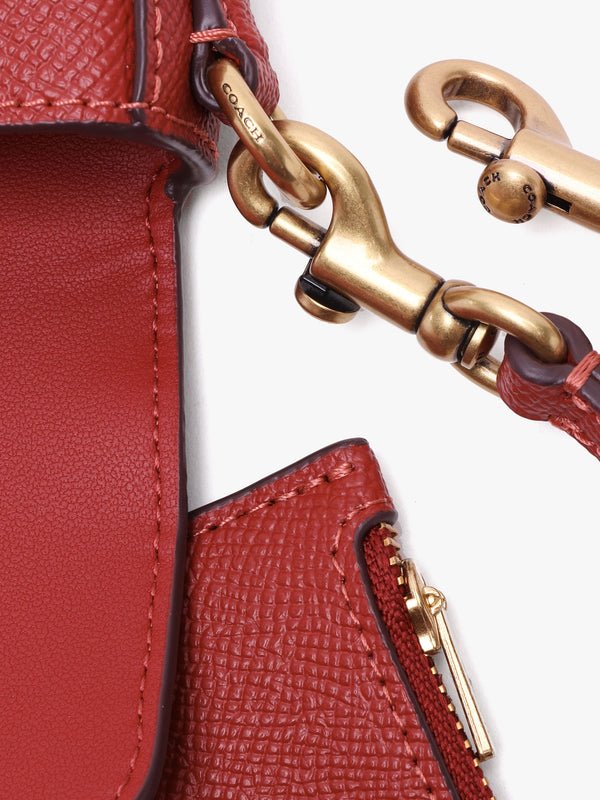 Wyn Enamel Red Crossgrain Leather Cross-Body Bag